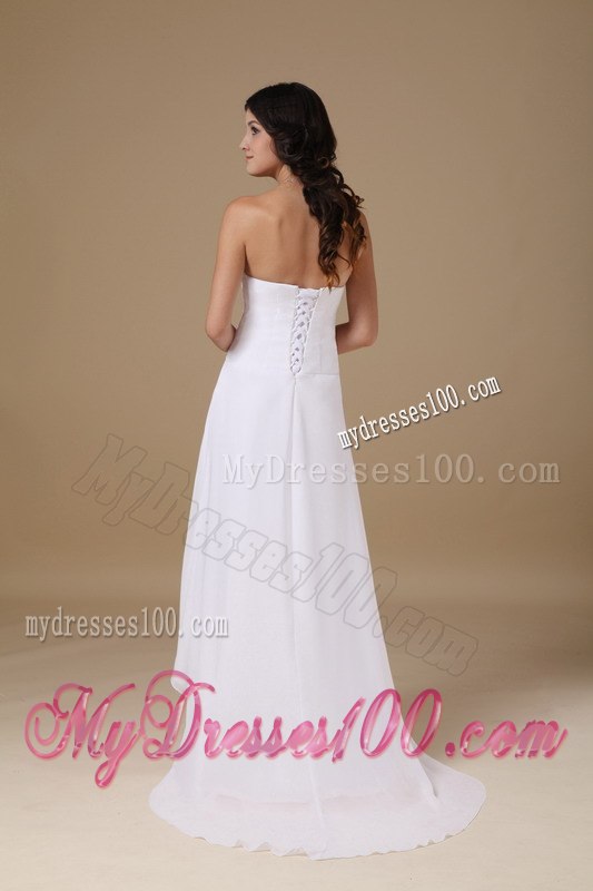Beautiful Strapless High-low Appliques 2013 Wedding Dresses