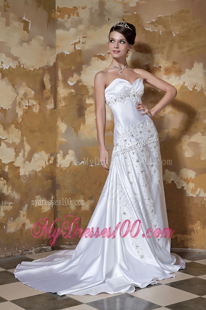 Beautiful Column Sweetheart Court Train Beading 2013 Wedding Dresses