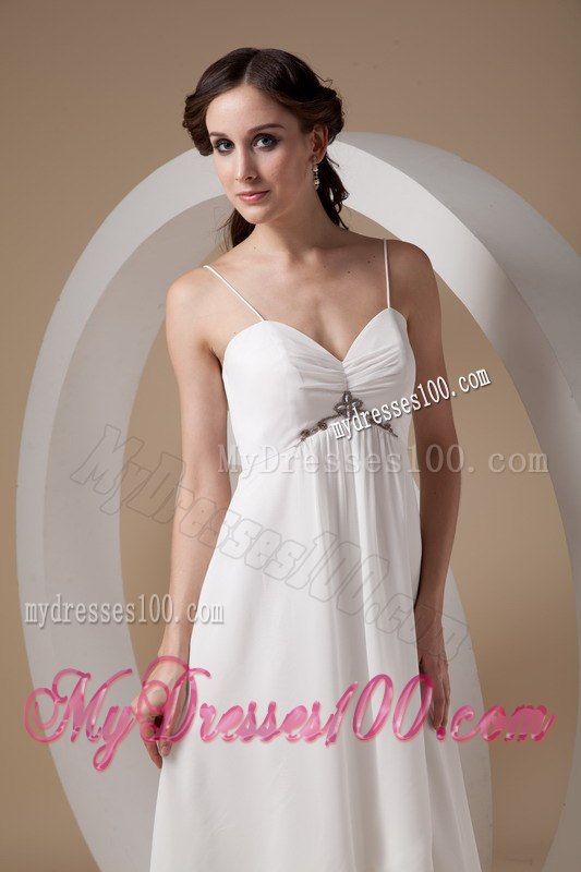Beautiful Empire Spaghetti Straps High-low Ruching Wedding Dresses