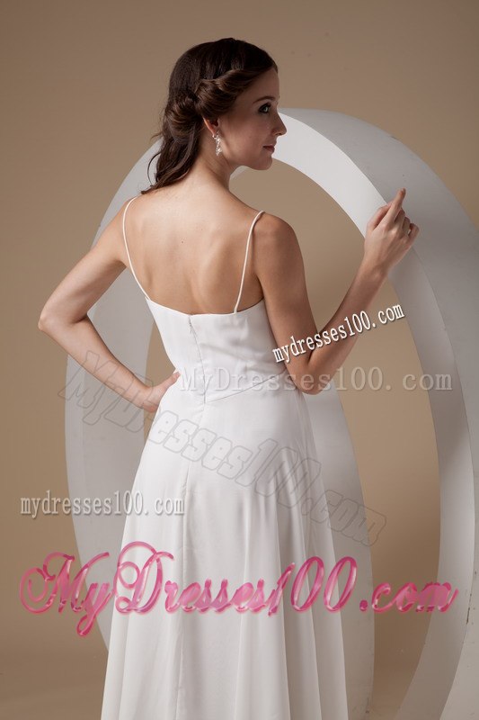 Beautiful Empire Spaghetti Straps High-low Ruching Wedding Dresses