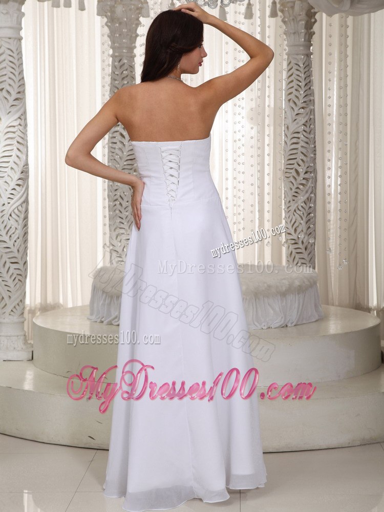 Beautiful Column Strapless Floor-length Beading 2013 Wedding Dress