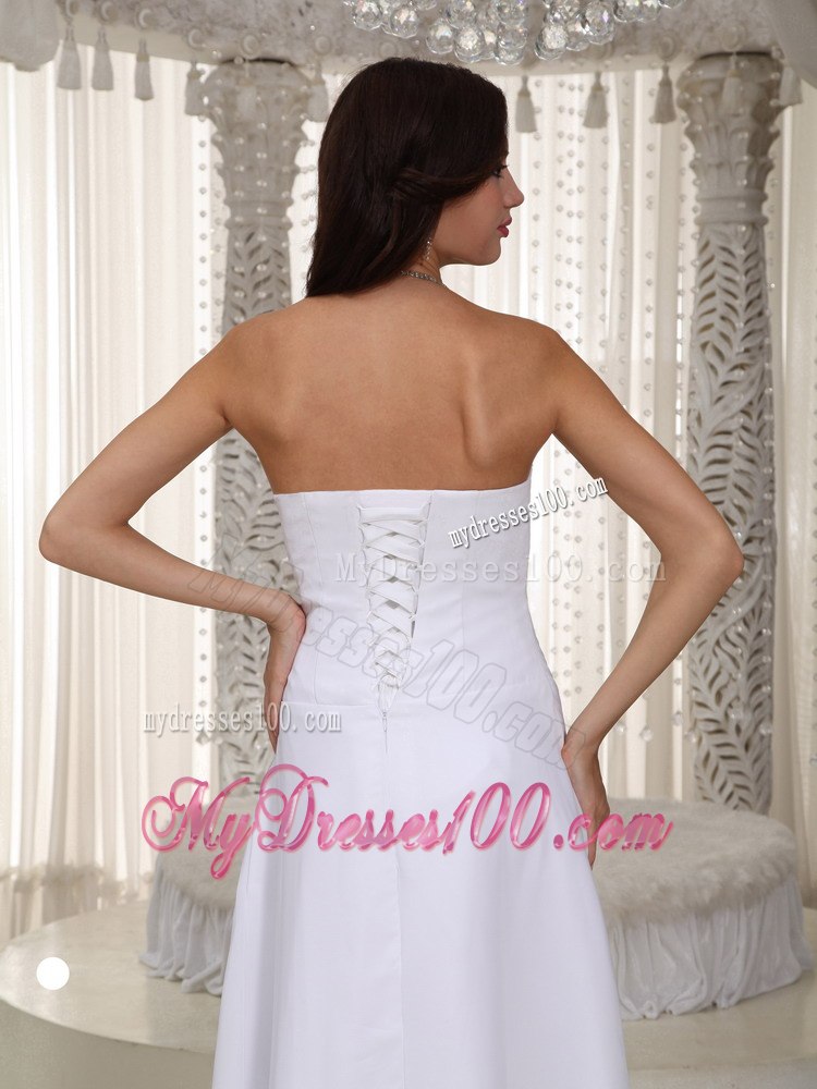 Beautiful Column Strapless Floor-length Beading 2013 Wedding Dress