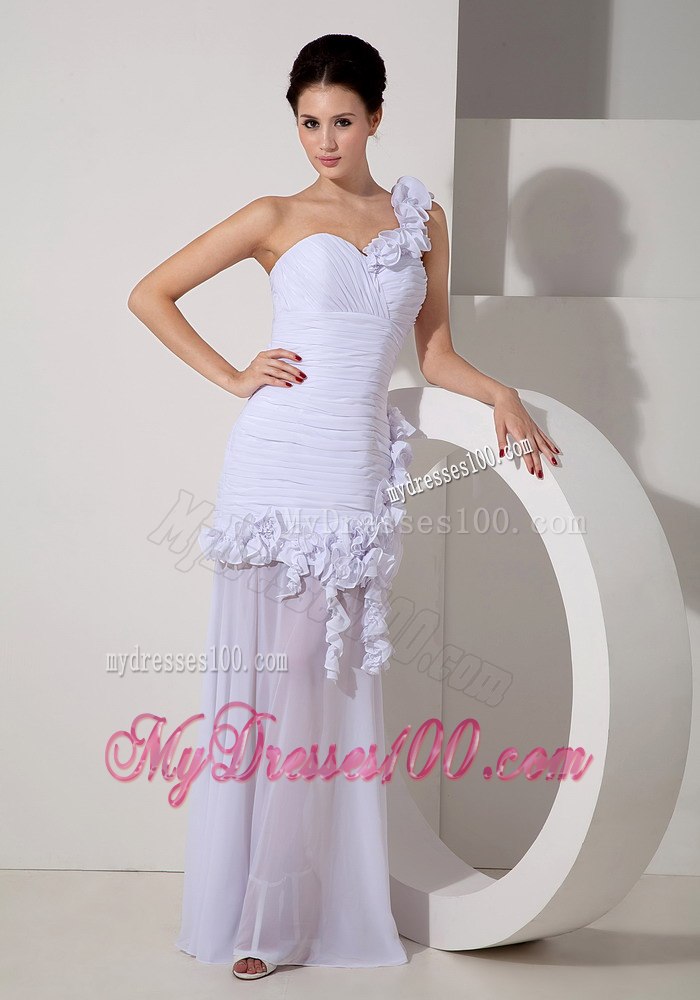 Best Column Detachable One Shoulder Long Flowers Wedding Dresses