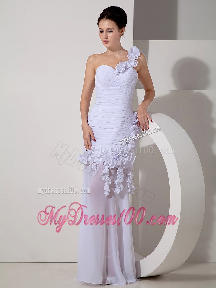 Best Column Detachable One Shoulder Long Flowers Wedding Dresses