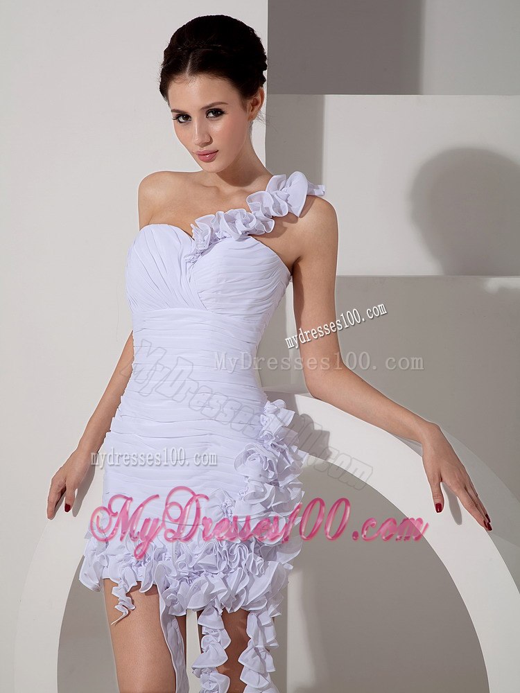 Best Column Detachable One Shoulder Long Flowers Wedding Dresses
