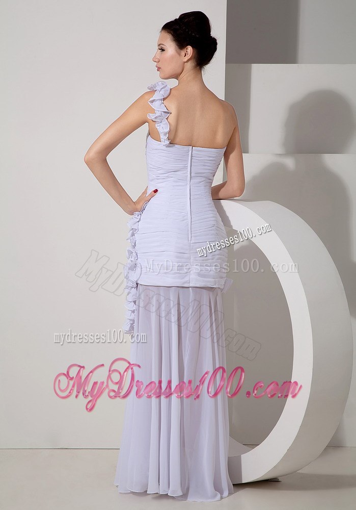 Best Column Detachable One Shoulder Long Flowers Wedding Dresses