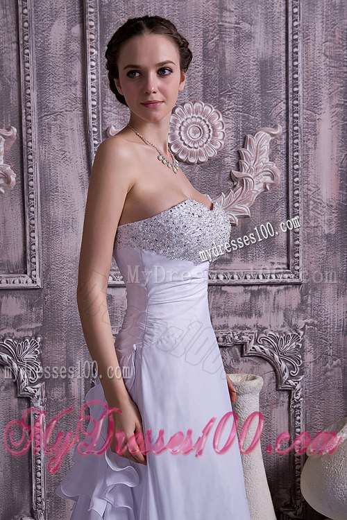 Brand New Empire Sweetheart Court Train Beading Wedding Dresses