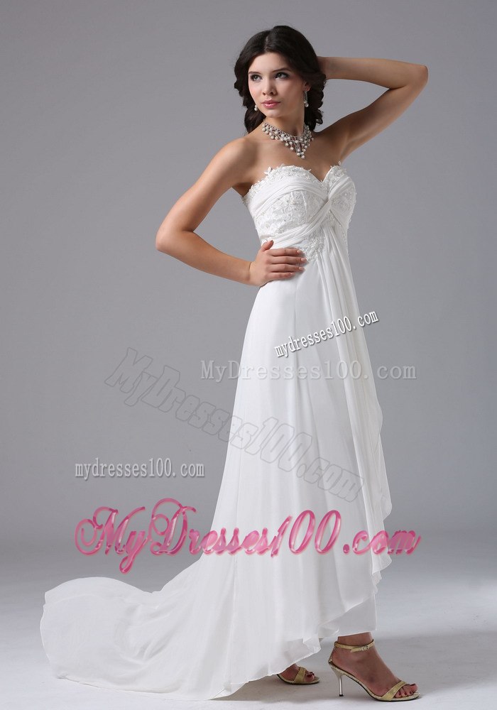 Custom Made Empire Sweetheart High-low Beach Wedding Dresses