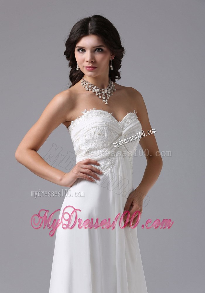 Custom Made Empire Sweetheart High-low Beach Wedding Dresses