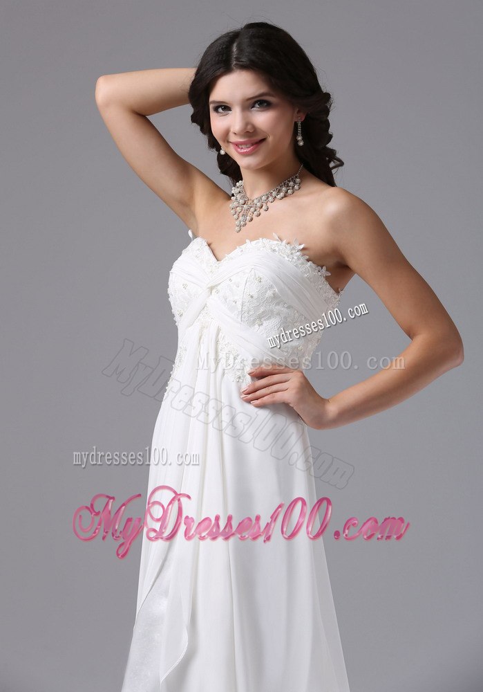 Custom Made Empire Sweetheart High-low Beach Wedding Dresses