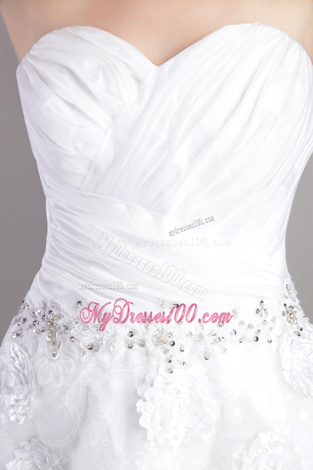 Elegant Princess Sweetheart Ankle-length Appliques Wedding Dresses