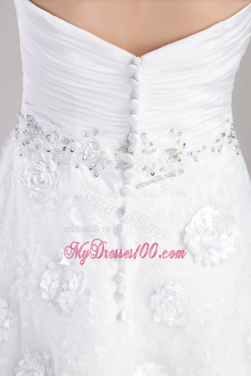 Elegant Princess Sweetheart Ankle-length Appliques Wedding Dresses