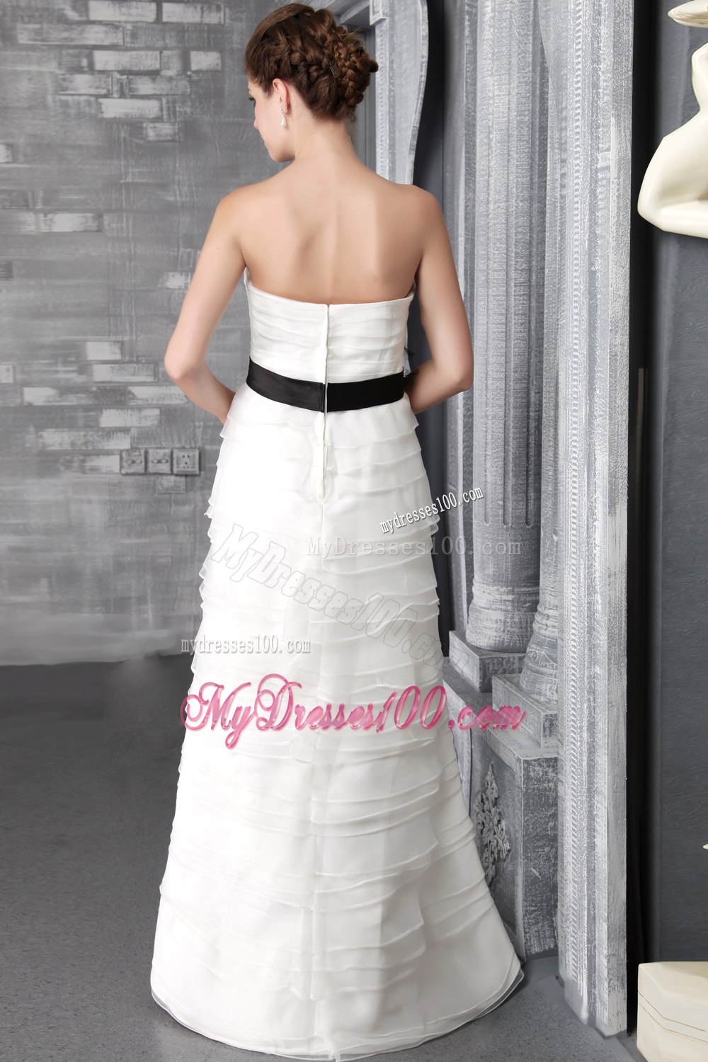 Exclusive Empire Strapless Floor-length Ruffles Garden Wedding Dress
