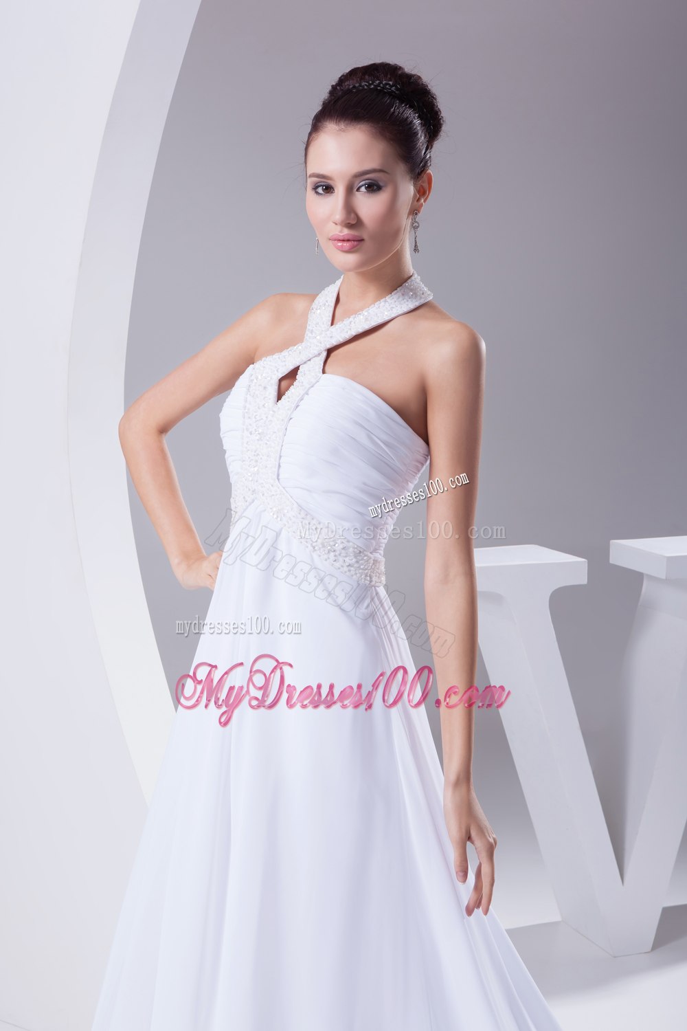 Simple One Shoulder Mermaid Feather Brush Train Wedding Dresses