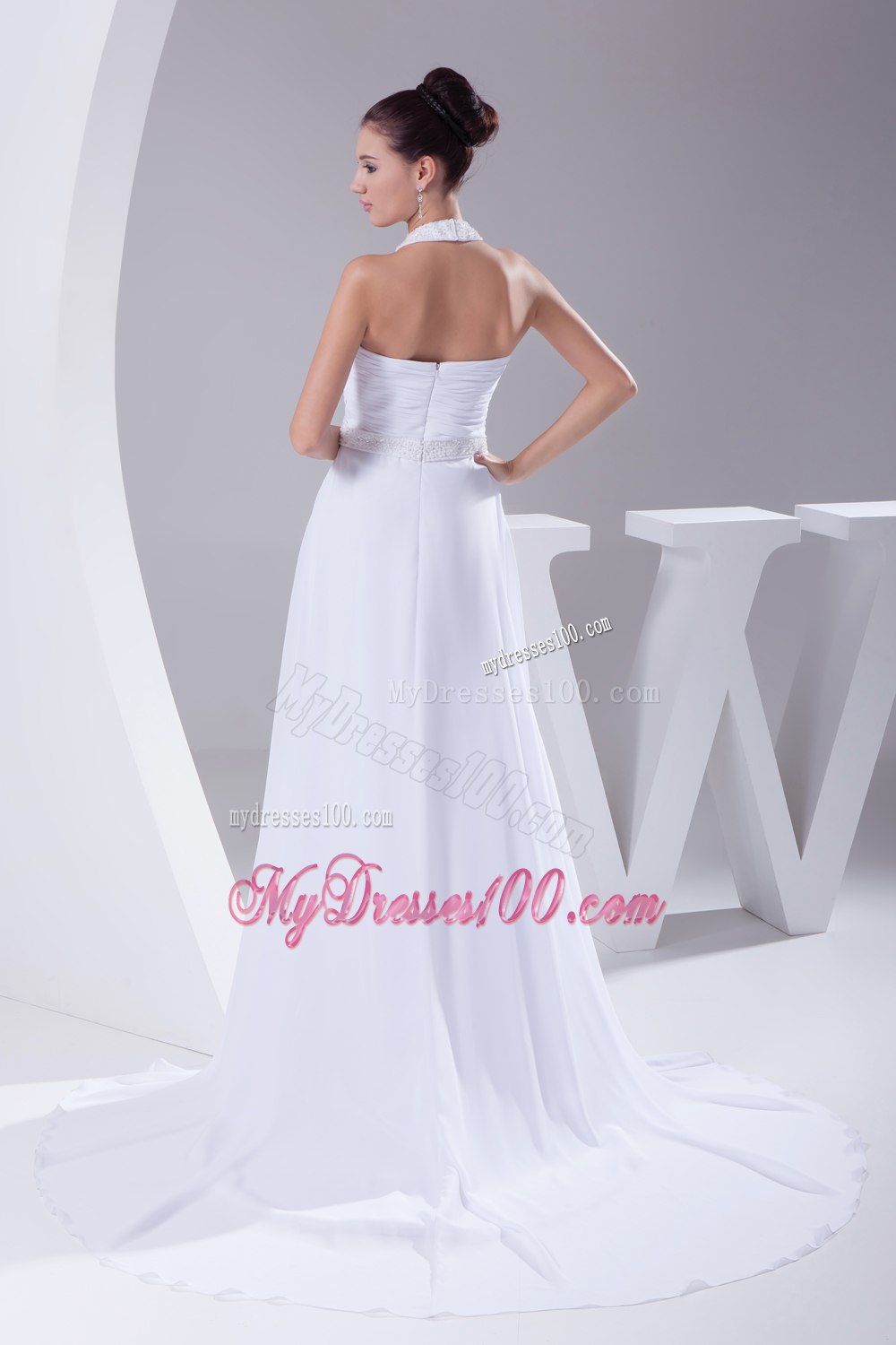 Simple One Shoulder Mermaid Feather Brush Train Wedding Dresses