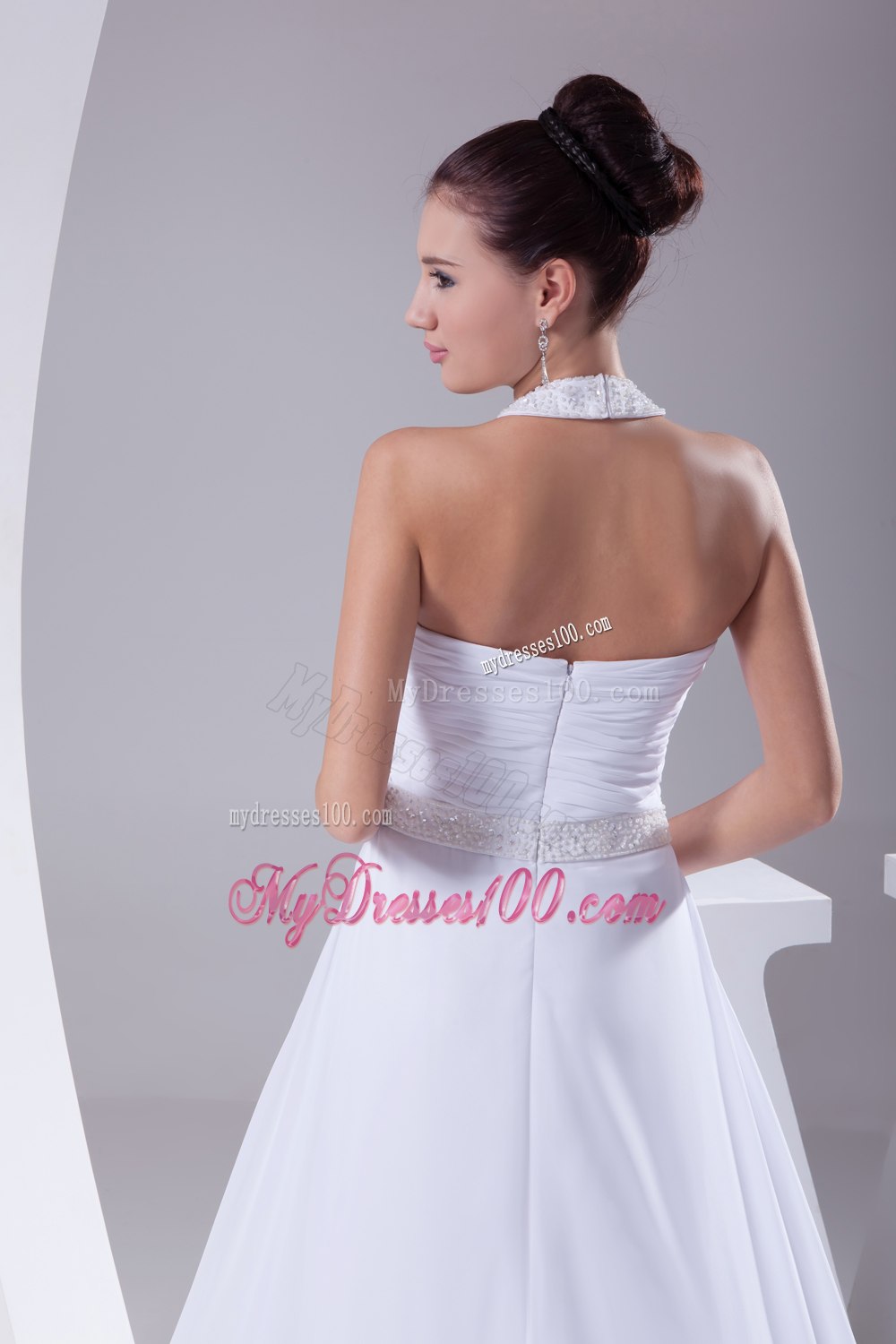 Simple One Shoulder Mermaid Feather Brush Train Wedding Dresses