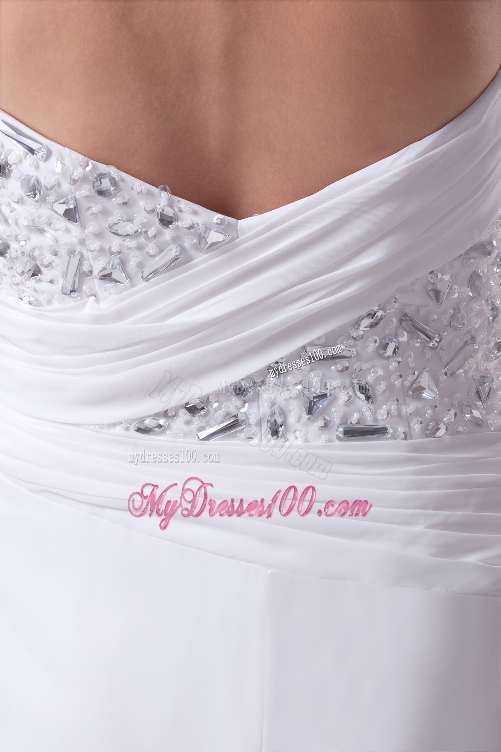 High Slit Fashionable Beaded Sweetheart Empire 2013 Wedding Dress