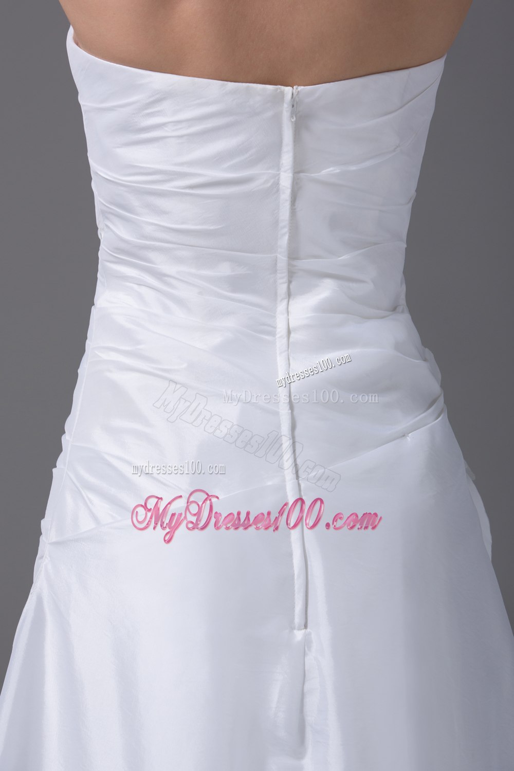 2013 High-low Strapless Hand Made Flowers Lace Wedding Dresses