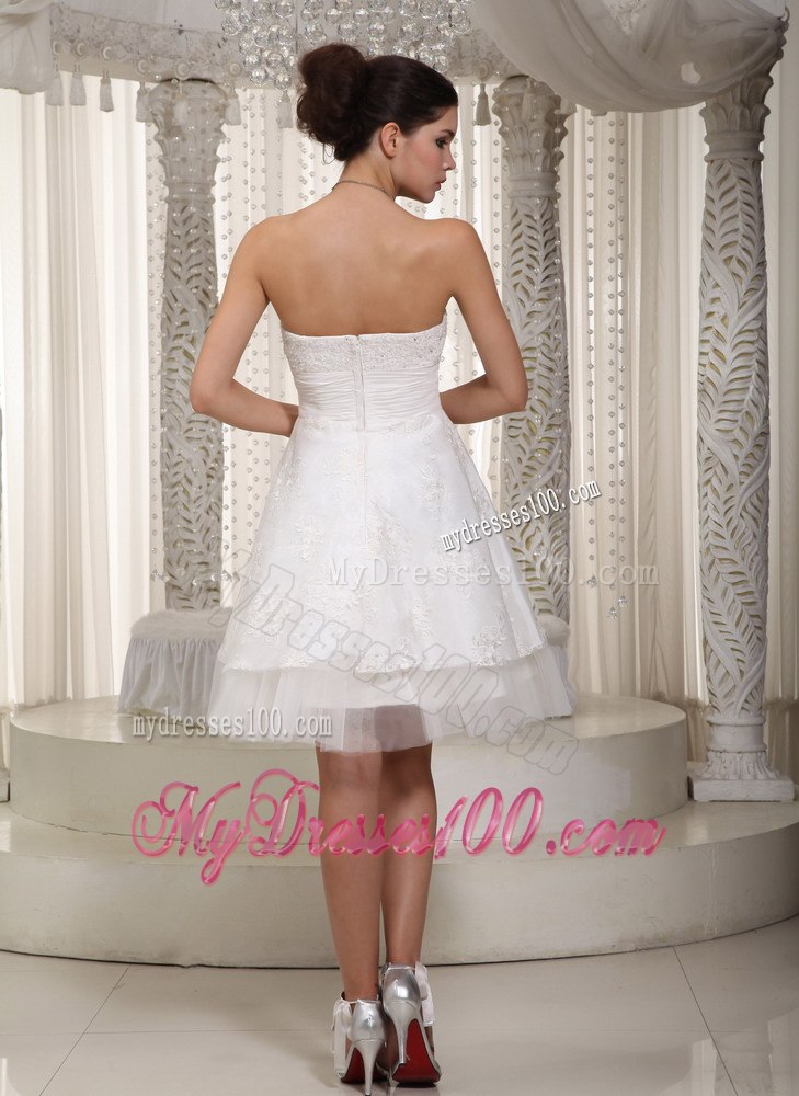 Lovely Sweetheart Mini-length Appliques Beach 2013 Wedding Dress