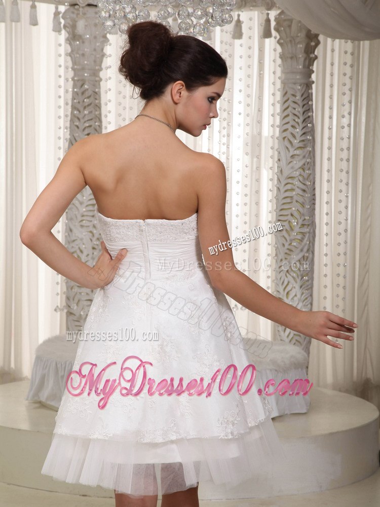Lovely Sweetheart Mini-length Appliques Beach 2013 Wedding Dress