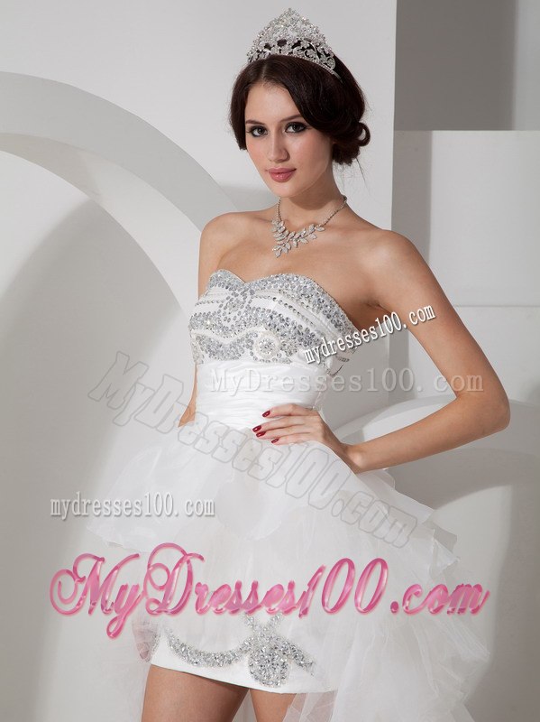 Lovely Column Sweetheart High-low Beading 2013 Fall Wedding Dress