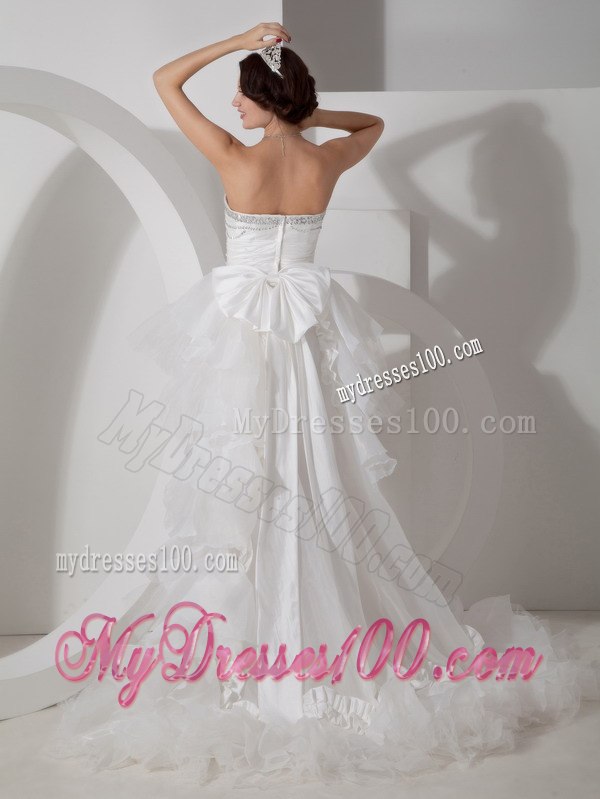 Lovely Column Sweetheart High-low Beading 2013 Fall Wedding Dress