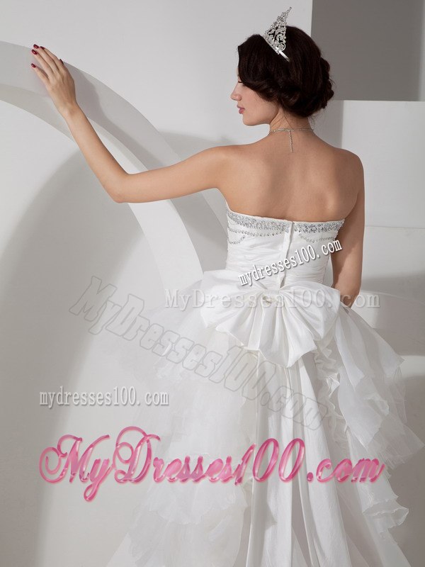 Lovely Column Sweetheart High-low Beading 2013 Fall Wedding Dress