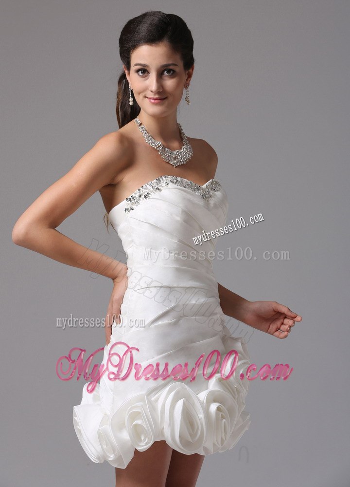 Column Sweetheart Beading 2013 Beach Short Wedding Dress With Hall