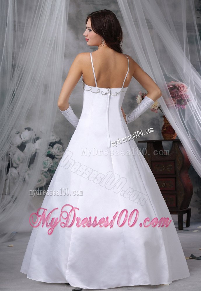 Princess Embroidery Decorate Bodice Straps Long Wedding Dresses