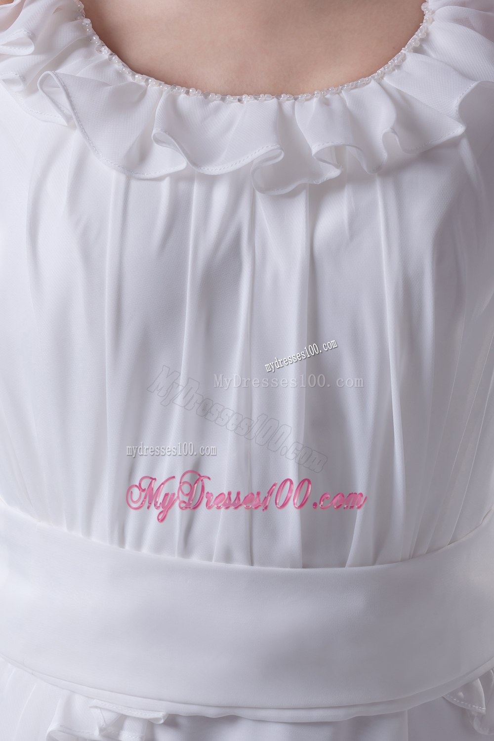 2013 Summer Mermaid Scoop Floor-length Ruching Wedding Dresses