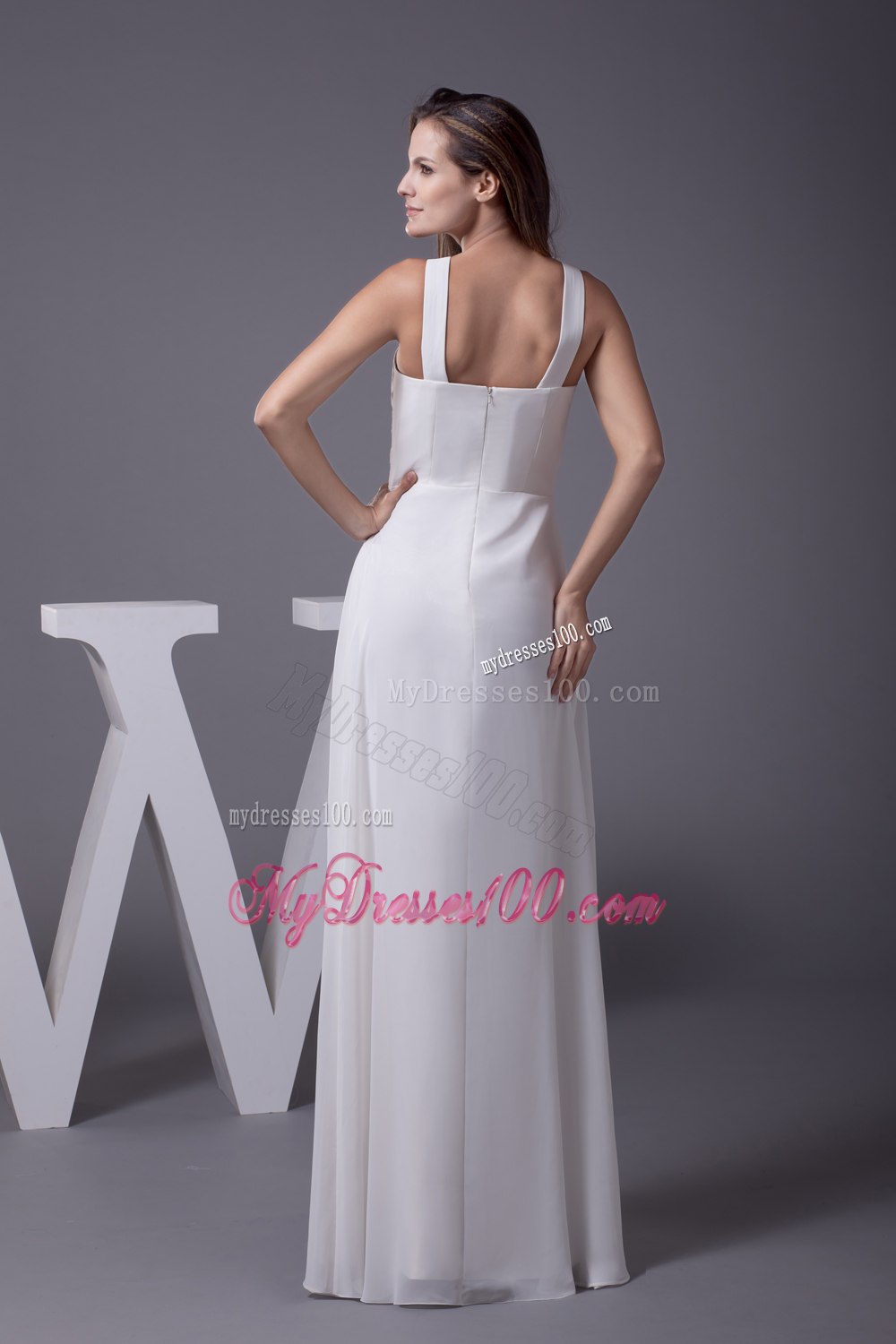 Perfect 2013 Empire V-neck Column Long Beading Wedding Dress