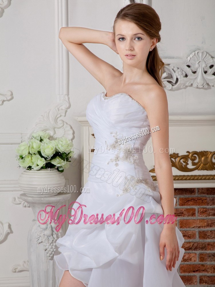 Perfect Sweetheart High-low Appliques Wedding Dress for 2013 Summer