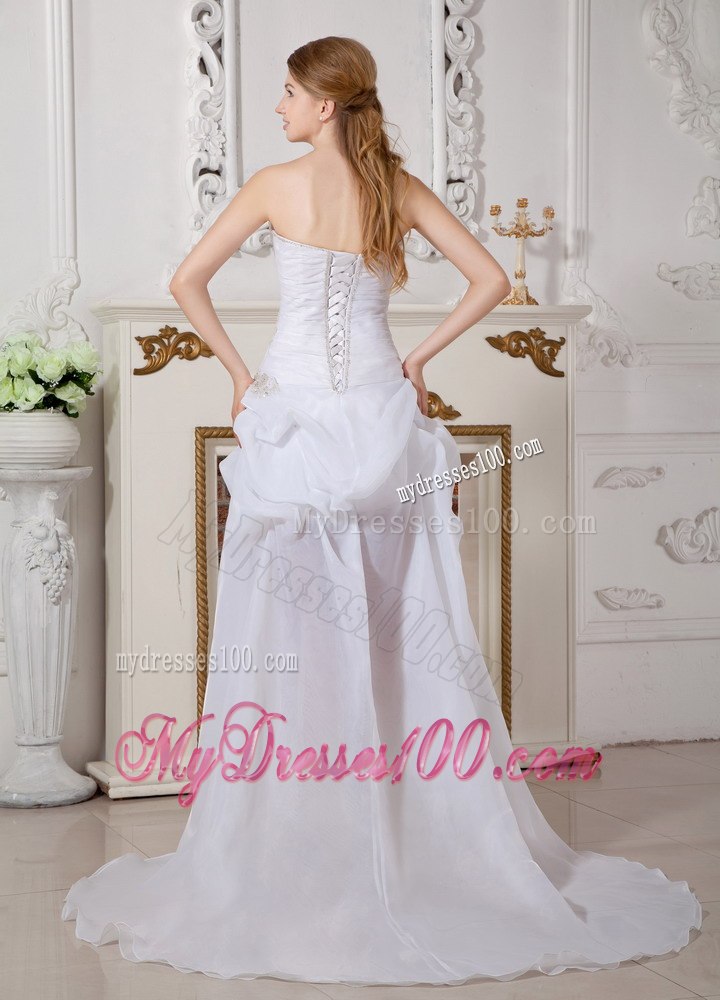 Perfect Sweetheart High-low Appliques Wedding Dress for 2013 Summer