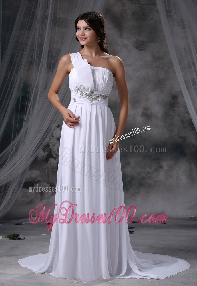 Beading Decorate Waist Ruched Decorate Up Bodice Wedding Dress