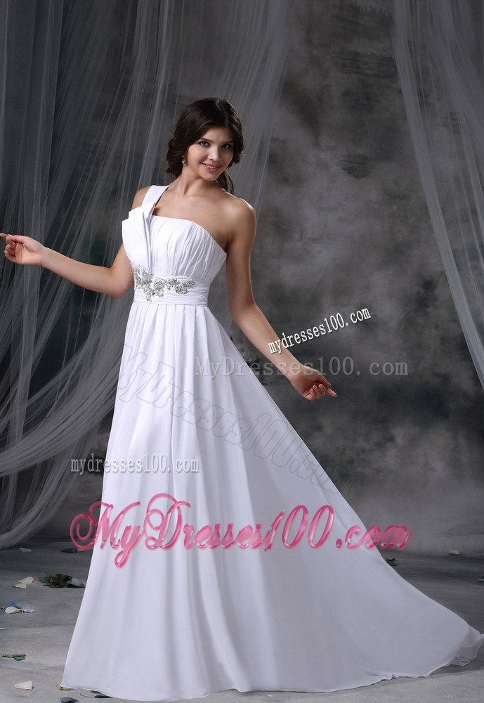Beading Decorate Waist Ruched Decorate Up Bodice Wedding Dress