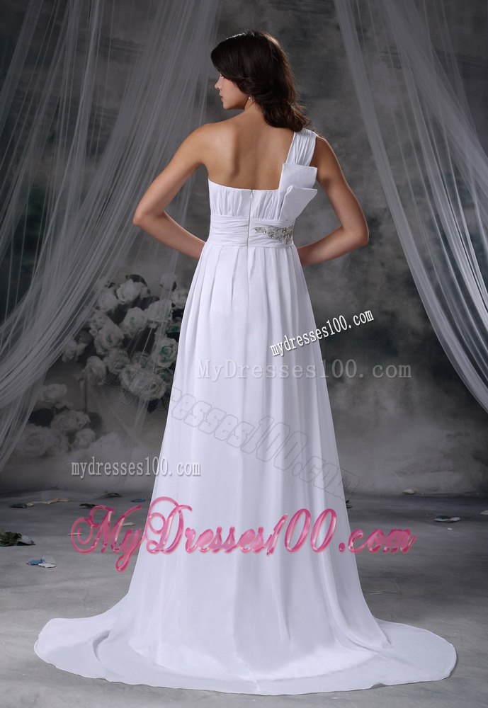 Beading Decorate Waist Ruched Decorate Up Bodice Wedding Dress
