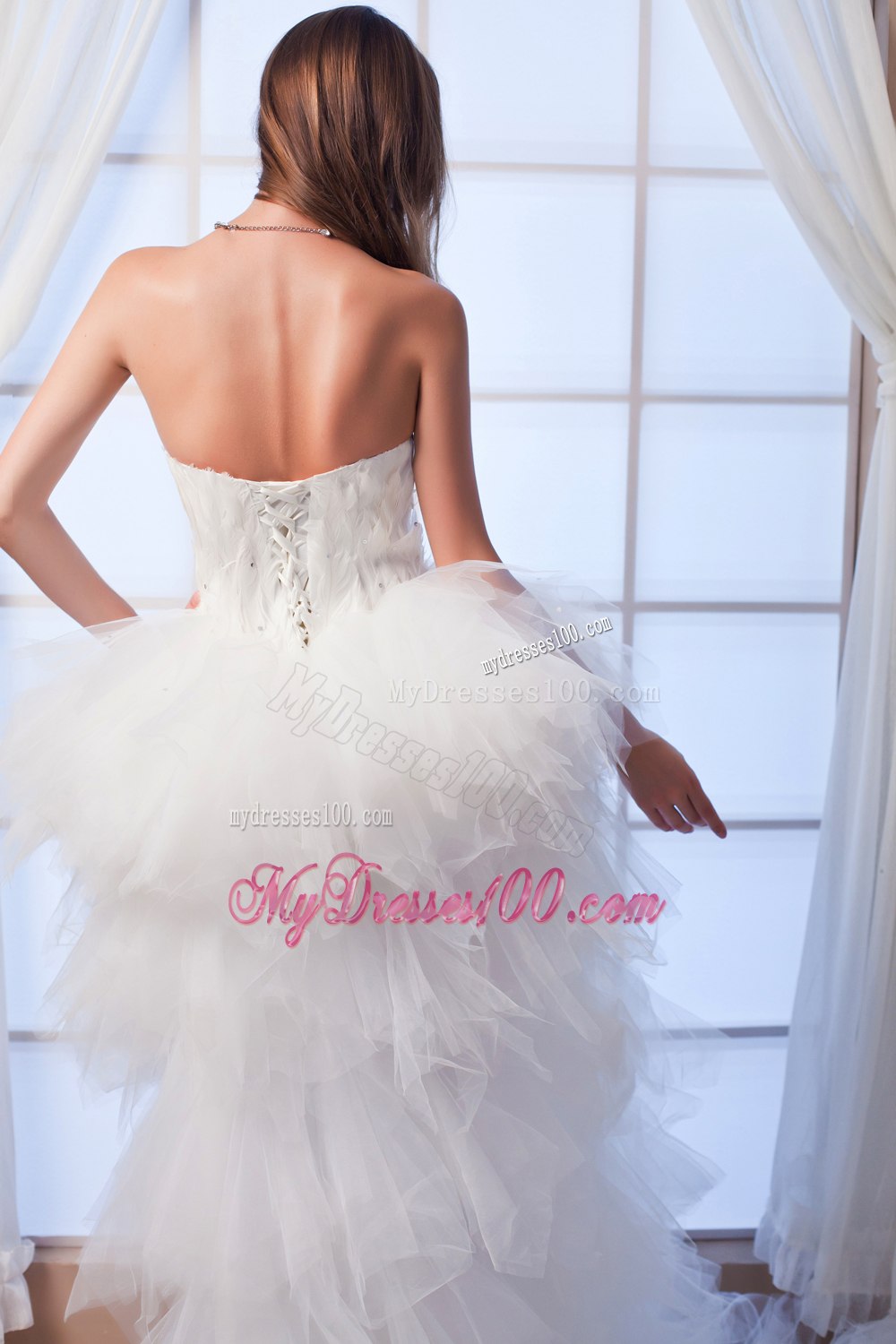 Beautiful Princess Sweetheart High-low Appliques Beach Wedding Dresses