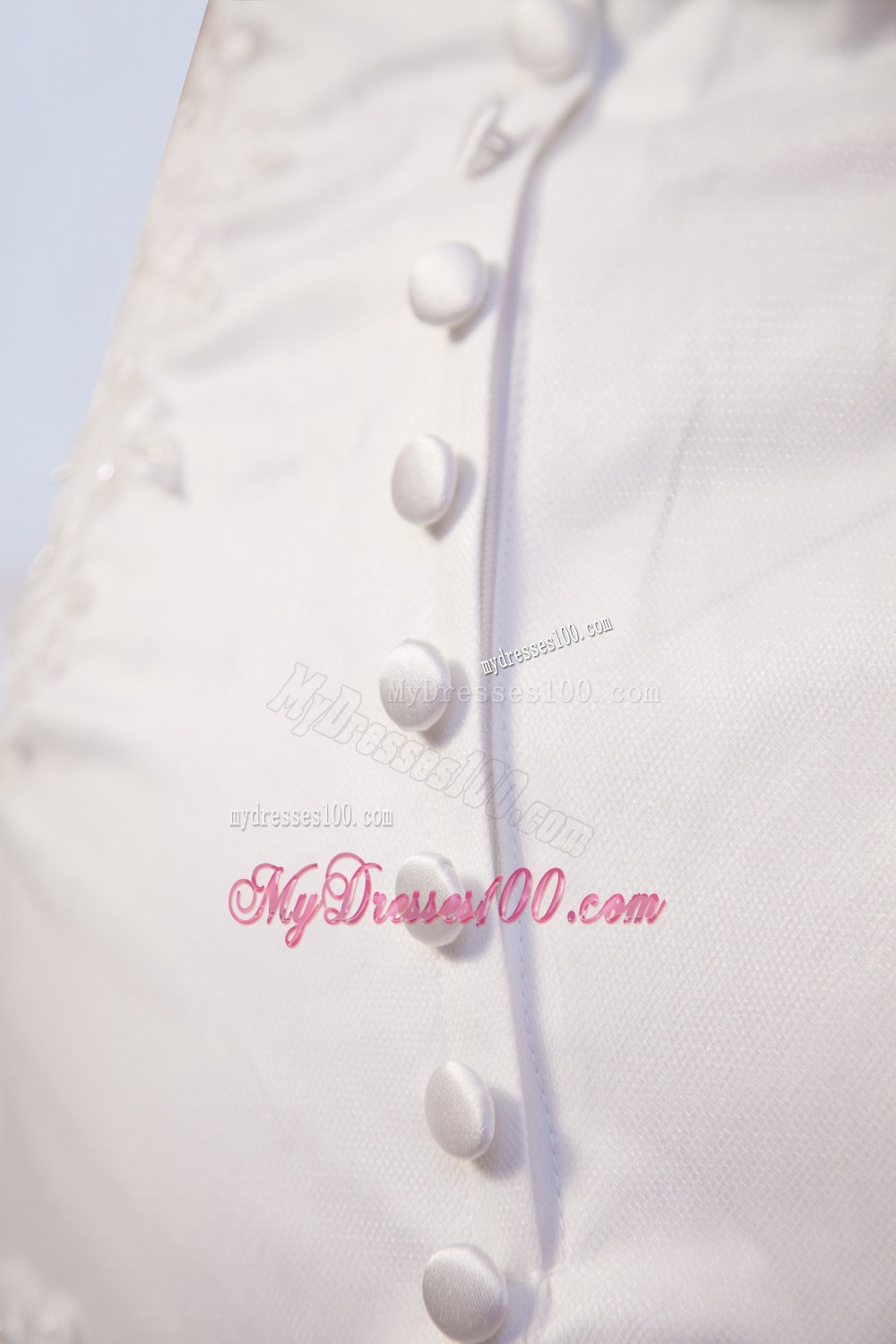 Popular Column Strapless High-low Lace Clasp Handle Wedding Dress