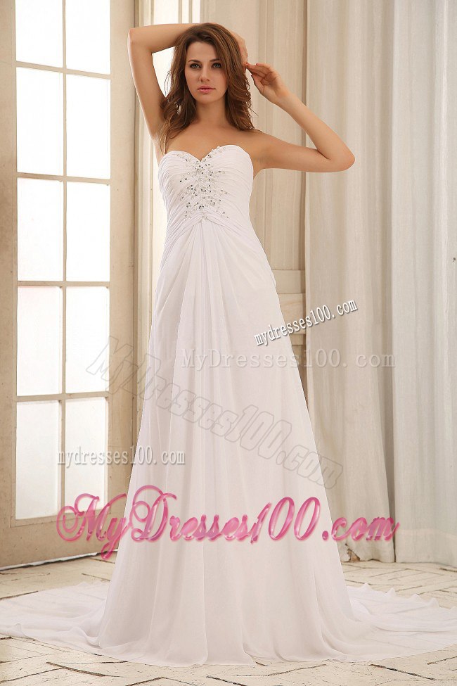 Pretty Sweetheart Beading Ruched 2013 Wedding Dress For Outdoor