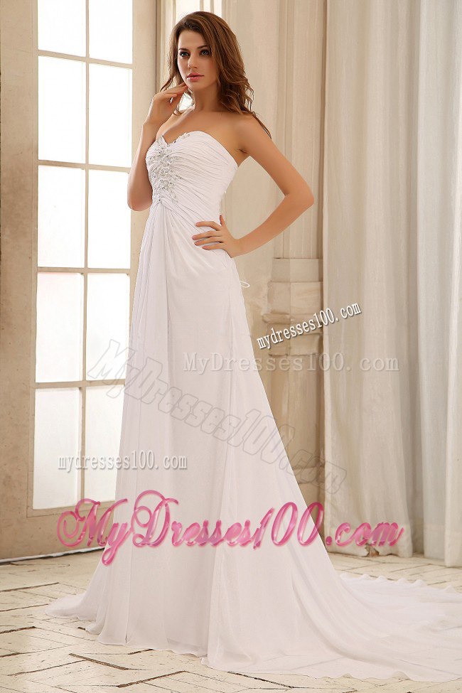 Pretty Sweetheart Beading Ruched 2013 Wedding Dress For Outdoor