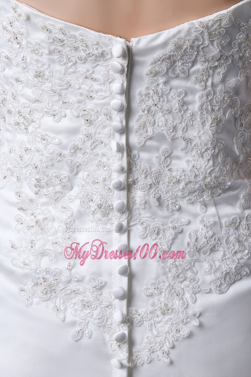 Sexy Column Strapless Strapless High-low Lace Appliques Wedding Dress