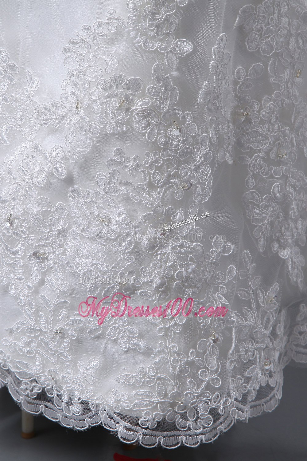 Sexy Column Strapless Strapless High-low Lace Appliques Wedding Dress