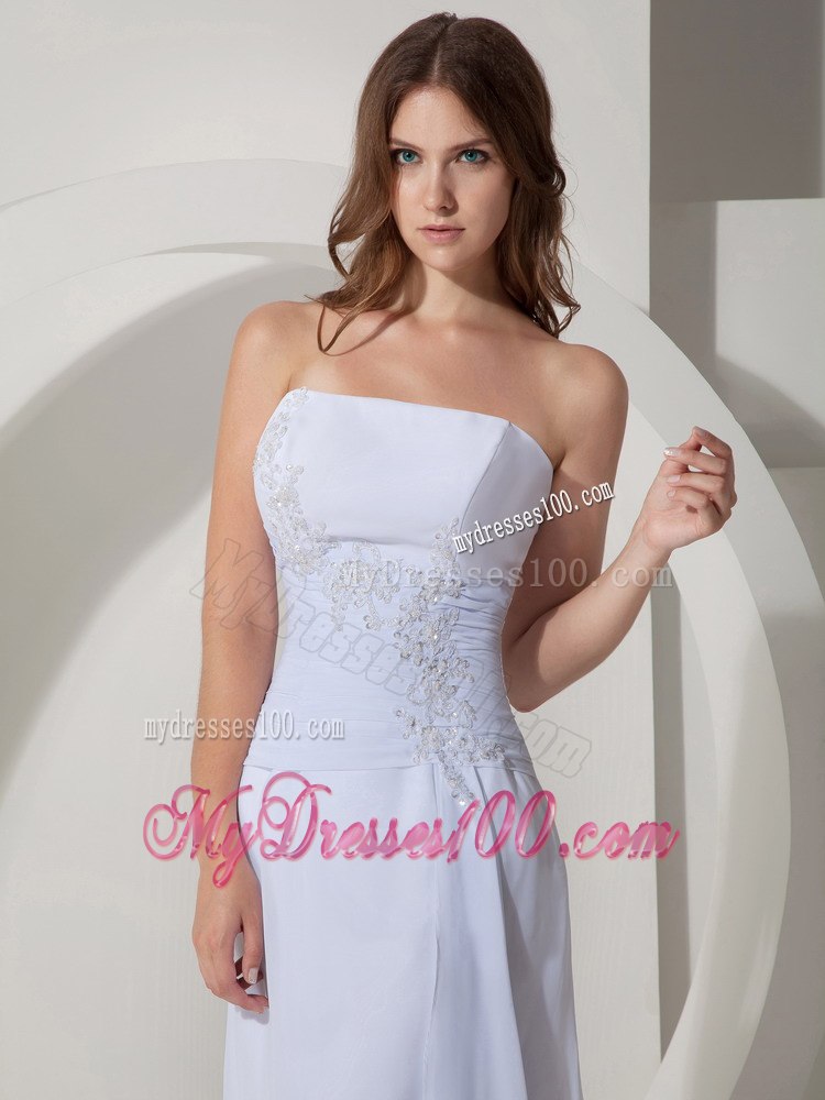 Sexy Column / Sheath Strapless Beach Wedding Dress Brush / Sweep