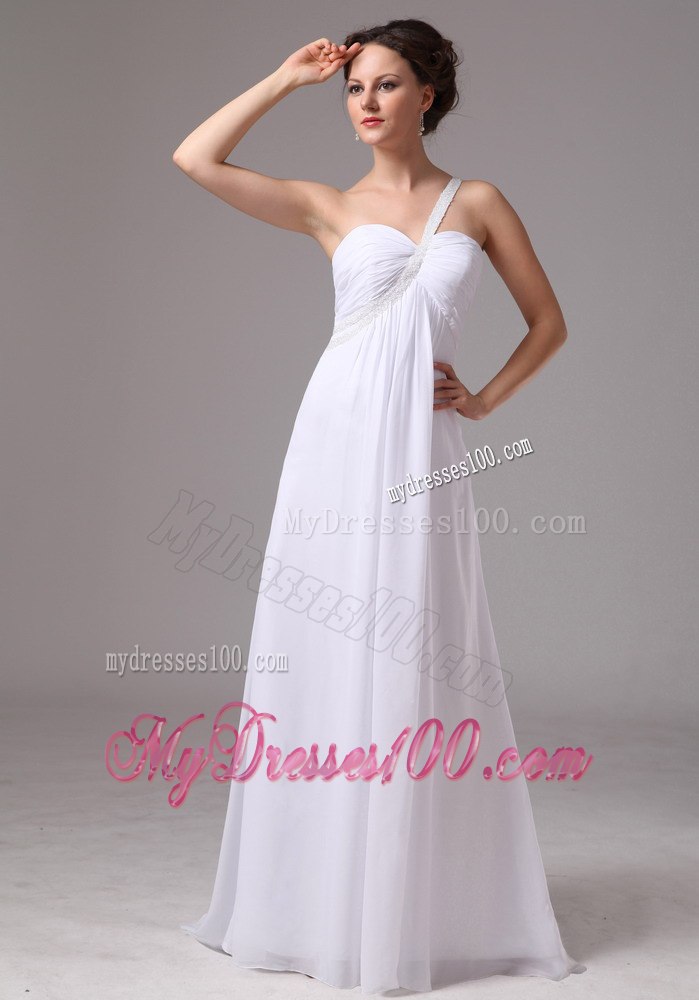 Elegant One Shoulder Watteau Train 2013 Wedding Dress For Beach