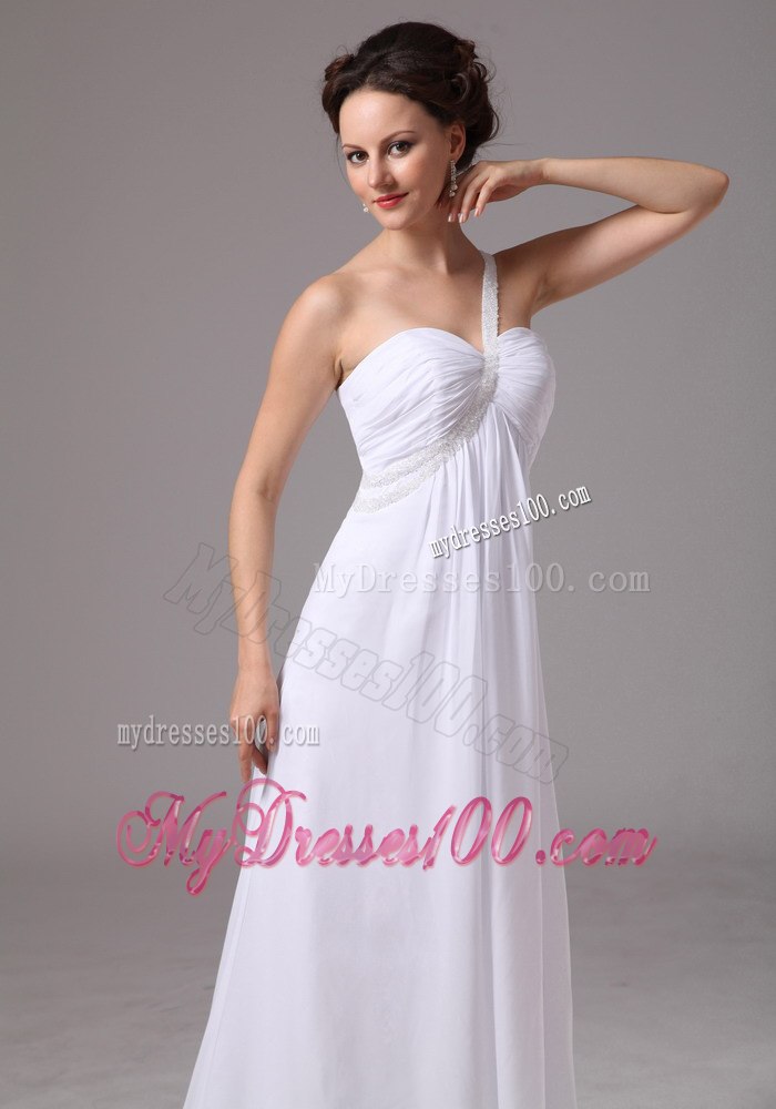 Elegant One Shoulder Watteau Train 2013 Wedding Dress For Beach