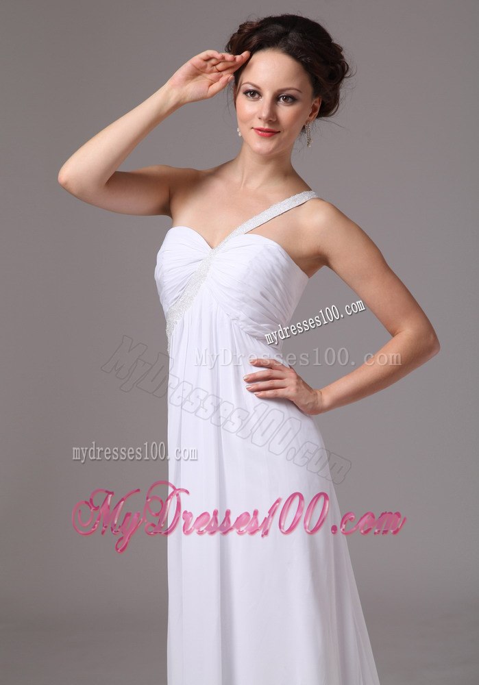 Elegant One Shoulder Watteau Train 2013 Wedding Dress For Beach