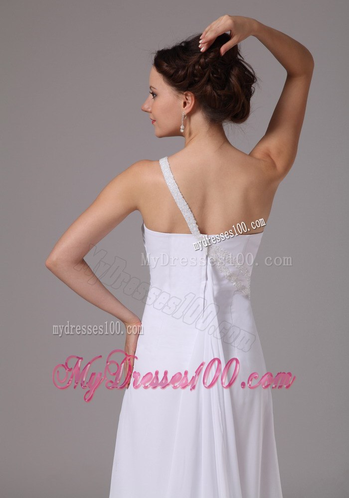 Elegant One Shoulder Watteau Train 2013 Wedding Dress For Beach