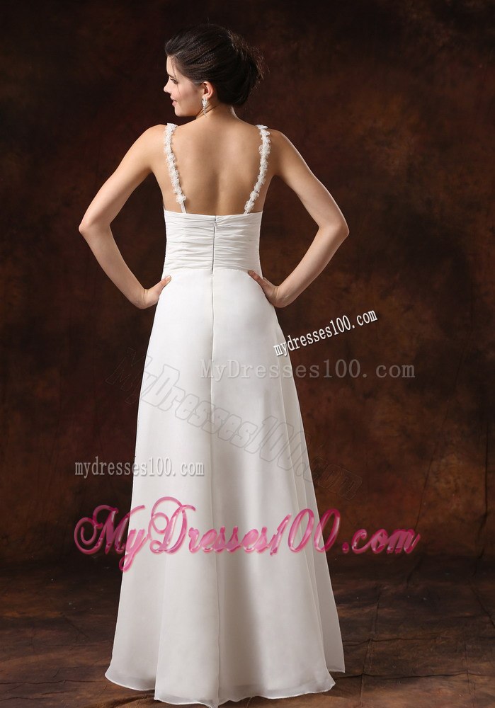 Empire Straps Ruched Bodice Floor-length For 2013 Wedding Dress