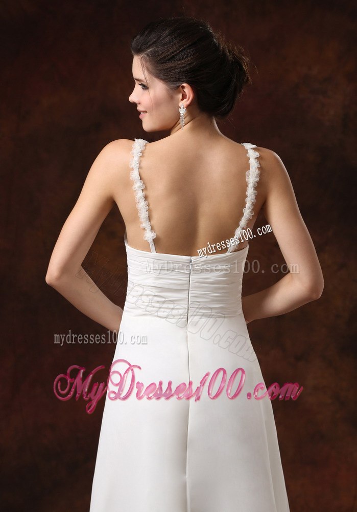 Empire Straps Ruched Bodice Floor-length For 2013 Wedding Dress