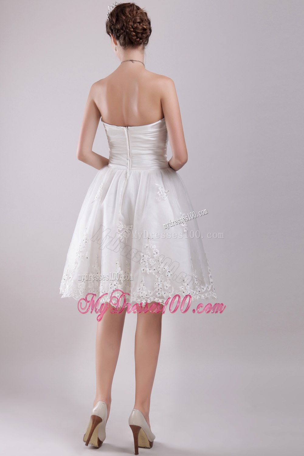 Sweet Princess Sweetheart Knee-length Appliques 2013 Wedding Dress
